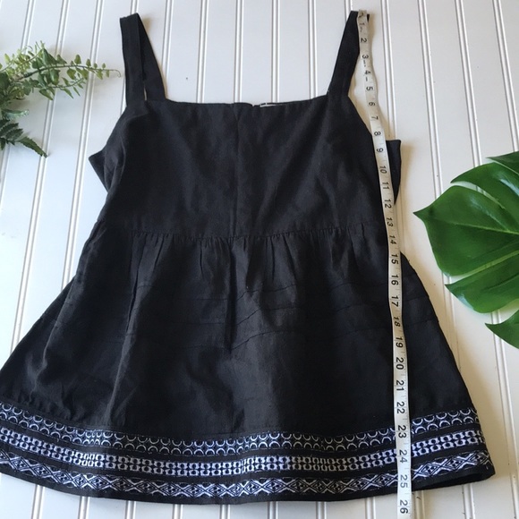 Anthropologie Amit aggarwal black top button back strap linen Olivia - Picture 4 of 13